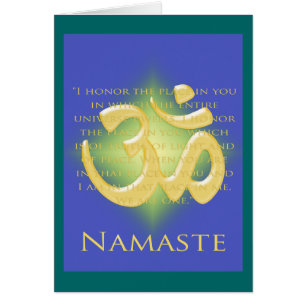 Om i Blue & Guld - Namaste Hälsningskort