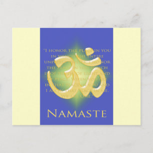 Om i Blue & Guld - Namaste Vykort