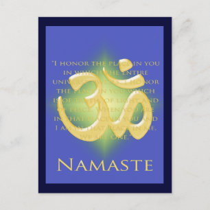 Om i Blue & Guld - Namaste Vykort