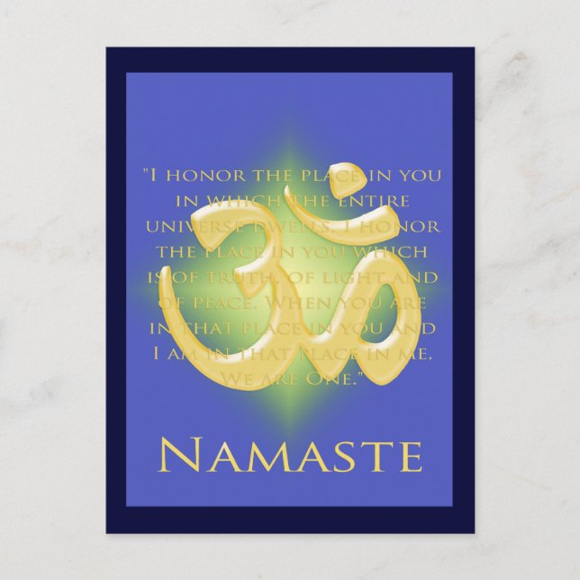 Om i Blue & Guld - Namaste Vykort (Framsida)