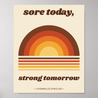 Öm i dag, stark i morgon Retro 70-tals gymaffisch Poster