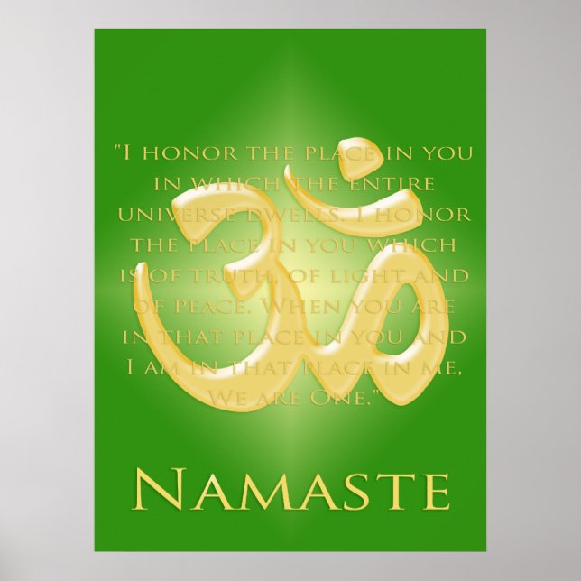 Om i Grönt & Guld - Namaste Poster (Framsidan)