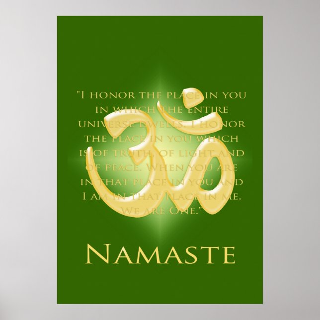 Om i Grönt & Guld - Namaste Poster (Framsidan)