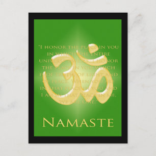 Om i Grönt & Guld - Namaste Vykort