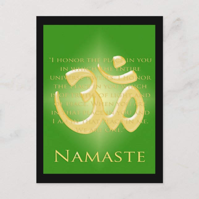 Om i Grönt & Guld - Namaste Vykort (Framsida)