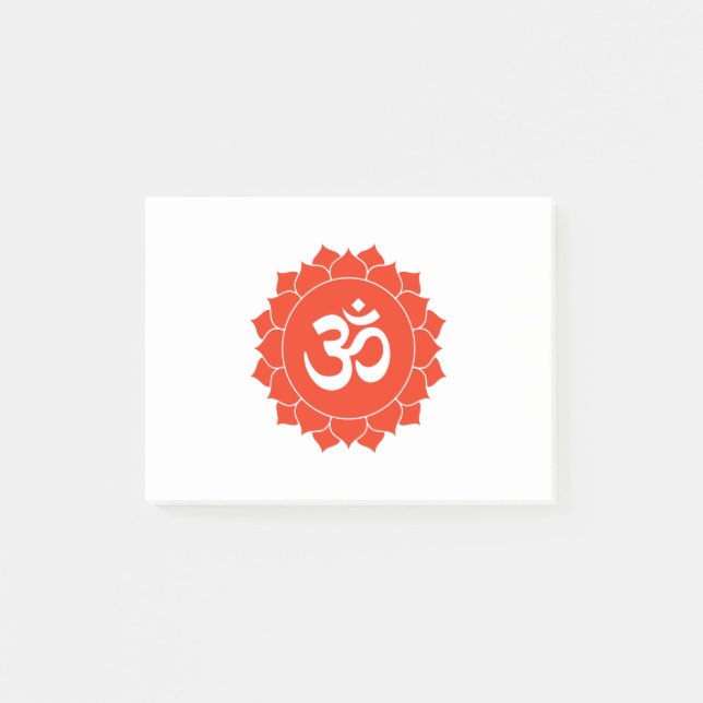 Om i Lotus, Helig Meditation Yoga Design Post-it Block (Framsida)