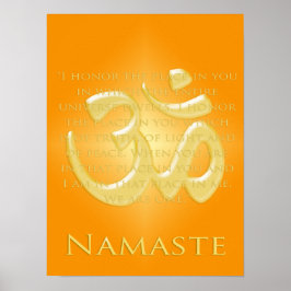 Om i Orangar & Guld - Namaste Poster