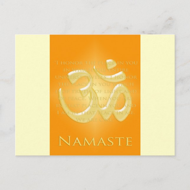Om i Orangar & Guld - Namaste Vykort (Framsida)