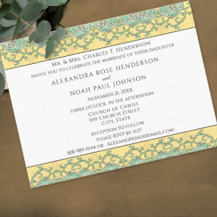 om inbjudan till Guld-bröllop Vykort