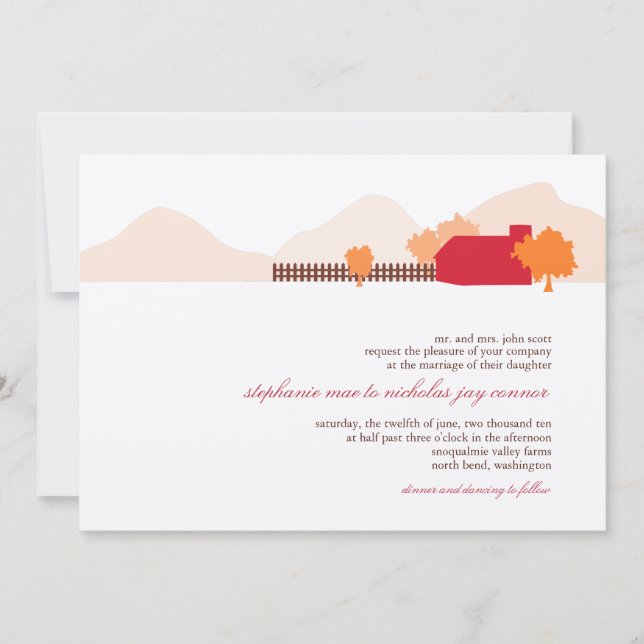 Om inbjudan till jordbruksbröllop (Framsida)