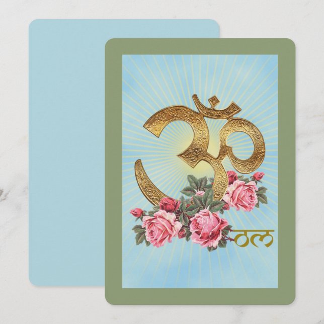 OM Indien - gratulationskort Meddelande (Fram/baksida)