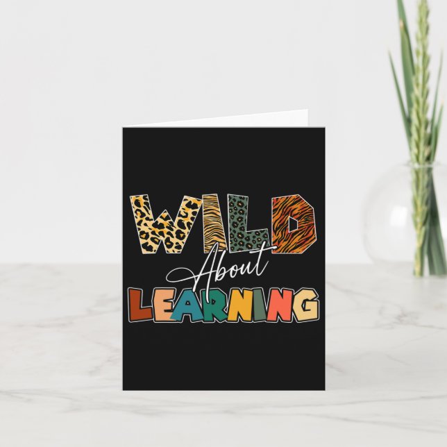 Om inlärning av leopard-lärare Back to school Teac Kort (Framsida)