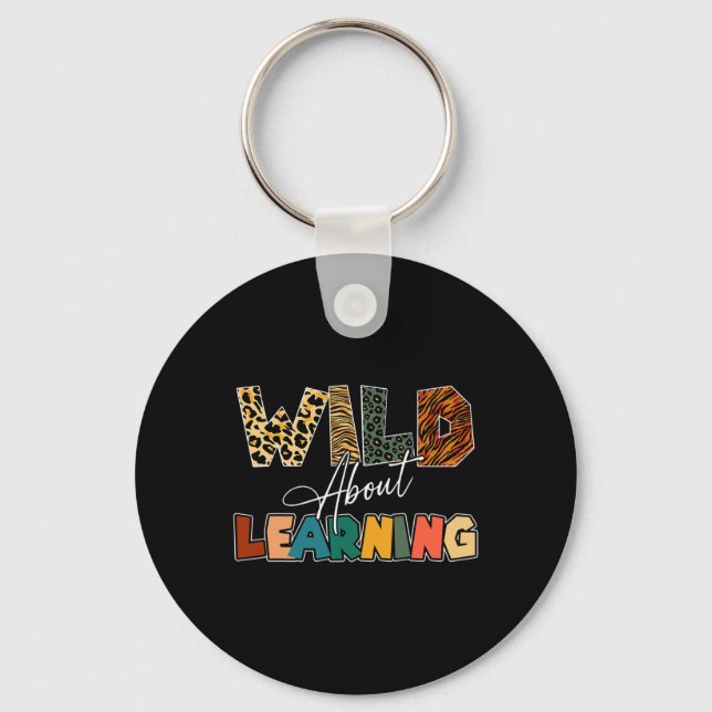 Om inlärning av leopard-lärare Back to school Teac Nyckelring (Framsida)