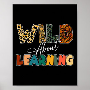 Om inlärning av leopard-lärare Back to school Teac Poster