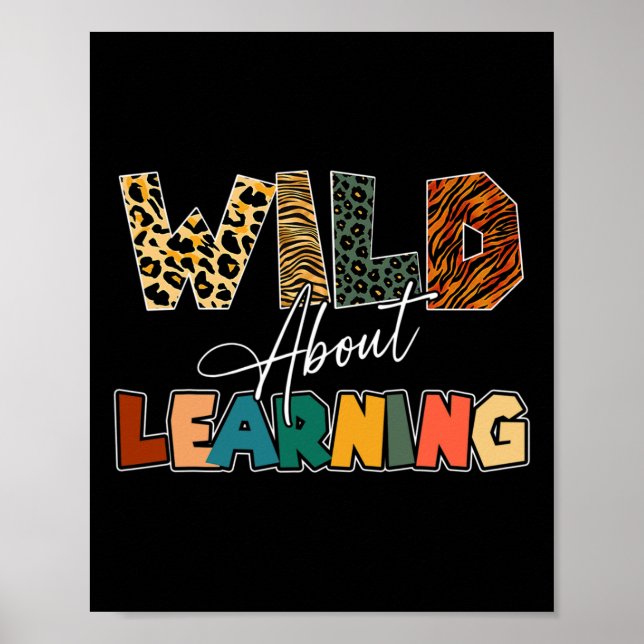 Om inlärning av leopard-lärare Back to school Teac Poster (Framsidan)