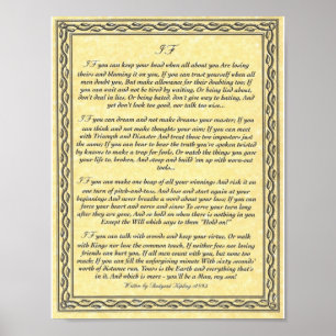 OM inspirera dikt för ung manar av Rudyard Kipling Poster