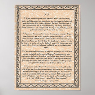 OM inspirera dikt för ung manar av Rudyard Kipling Poster