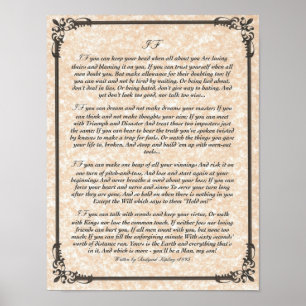 OM inspirera dikt för ung manar av Rudyard Kipling Poster