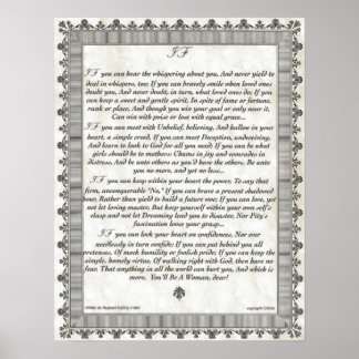 OM inspirerande Dikt för unga kvinnor och flickor Poster