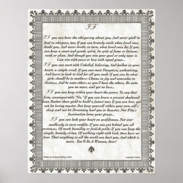 OM inspirerande Dikt för unga kvinnor och flickor Poster (Framsidan)