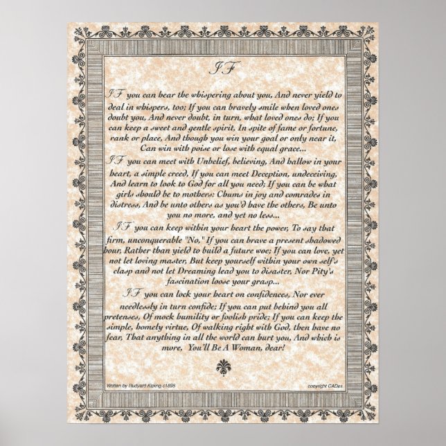 OM inspirerande Dikt för unga kvinnor och flickor Poster (Framsidan)