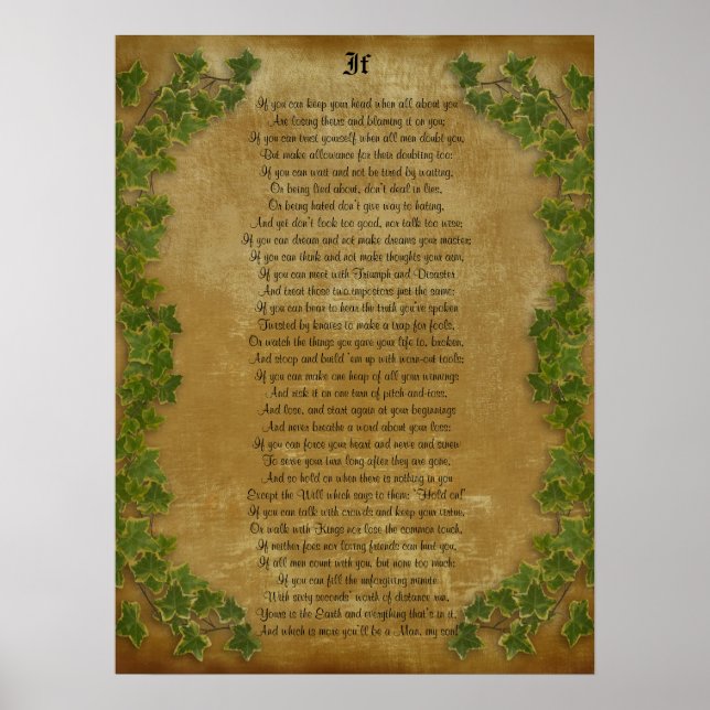 Om inspirerande poeti av Rudyard Kipling Poster (Framsidan)