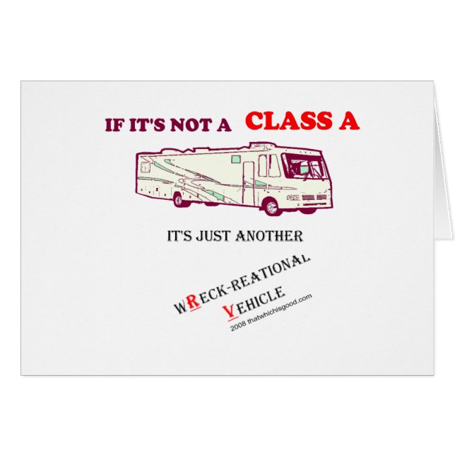 Om inte en klassificera A RV? Hälsningskort (Framsidan Horizontal)