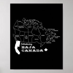 om introduktion av Baja Canada Sarcasm Humor Graph Poster