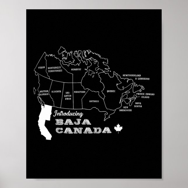 om introduktion av Baja Canada Sarcasm Humor Graph Poster (Framsidan)