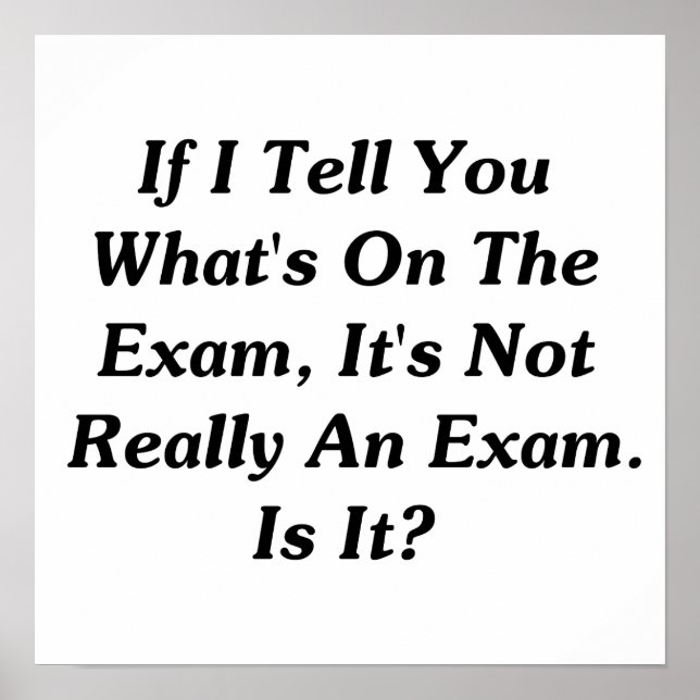 Om jag berättar vad som står på provet poster (Framsidan)