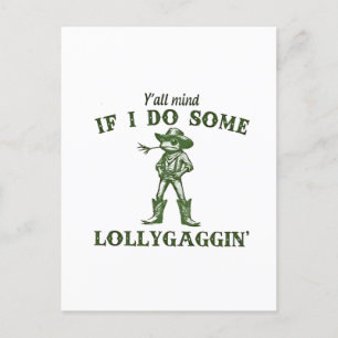 Om jag gör Lollygang Retro Boho Frog... Meddelande Vykort