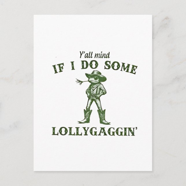 Om jag gör Lollygang Retro Boho Frog... Meddelande Vykort (Framsida)