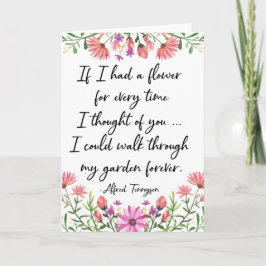 Om jag hade en blomma när jag tänker på dig kort