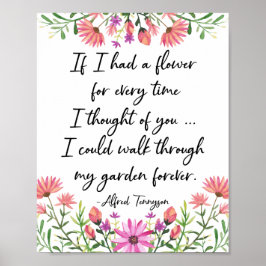 Om jag hade en blomstrande Tennyson-citat Poster