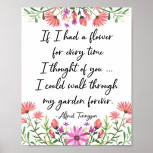 Om jag hade en blomstrande Tennyson-citat Poster