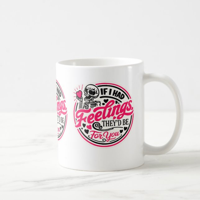 Om jag hade känslor Alla hjärtans dag-mugg Kaffemugg (Höger)