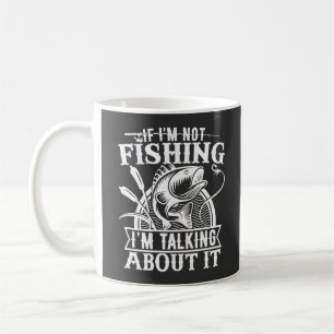 Om jag inte är en fiskälskande fiskare Pappa humor Kaffemugg