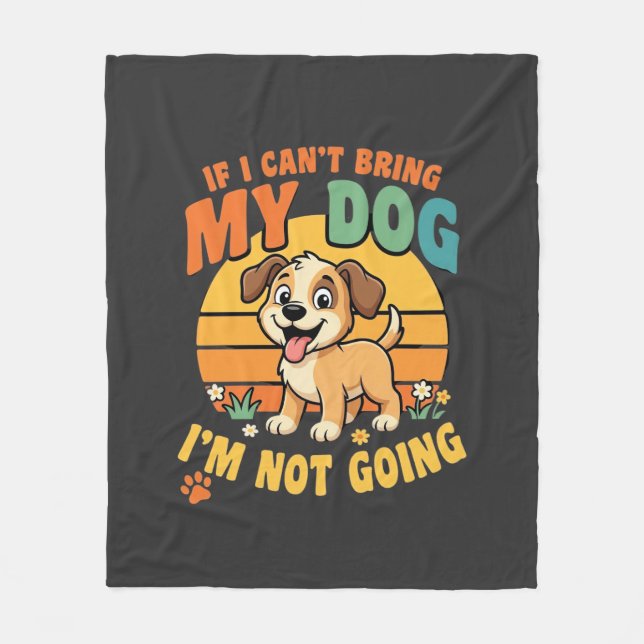 Om jag inte kan ta med min hund Roligt Fleecefilt (Framsidan)