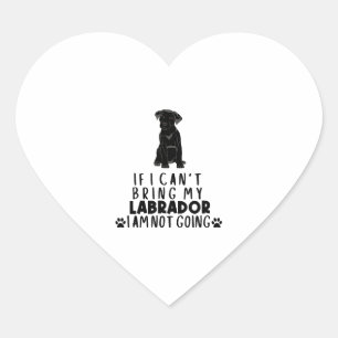Om jag inte kan ta min svarta labrador-Hund Hjärtformat Klistermärke