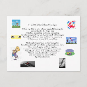 Om jag kunde uppfostra mina barn igen helg vykort