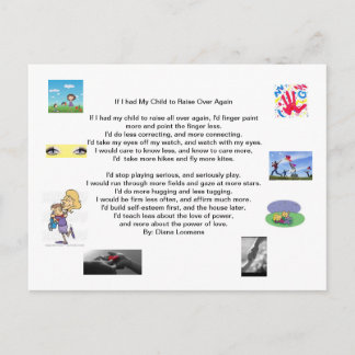 Om jag kunde uppfostra mina barn igen helg vykort