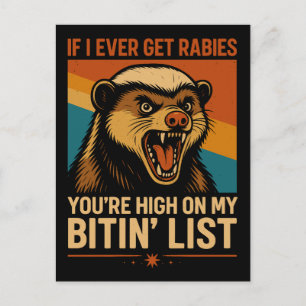 Om jag någon gång får Rabies - Lustigt citattecken Helg Vykort