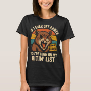Om jag någonsin får Rabies - Lustigt Retro Warning T Shirt