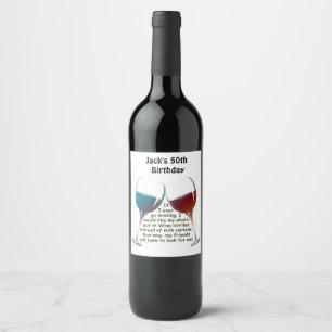 Om jag någonsin missar roligt Vin och säger till P Vinflaska Etikett