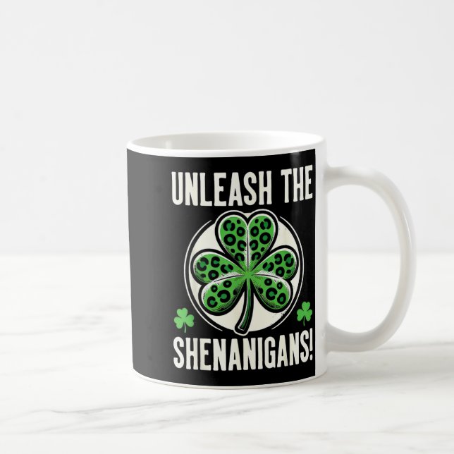 Om jag shenan Ill Shenanigan Leopard Shamrock Kvin Kaffemugg (Höger)