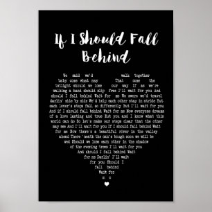 Om jag ska ligga bakom Black Heart Sång Lyric Poster