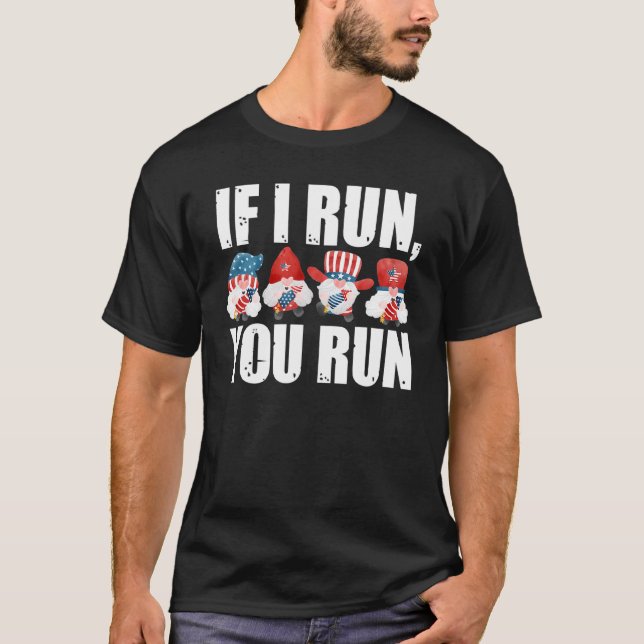 Om jag Springa er Springa Fireworks Director USA T Shirt (Framsida)