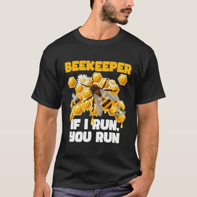 Om jag Springor dig biodlingsbin från Springa Älsk T Shirt (Framsida)