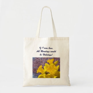 Om jag var chef presenttote bags med påskliljor bl tygkasse