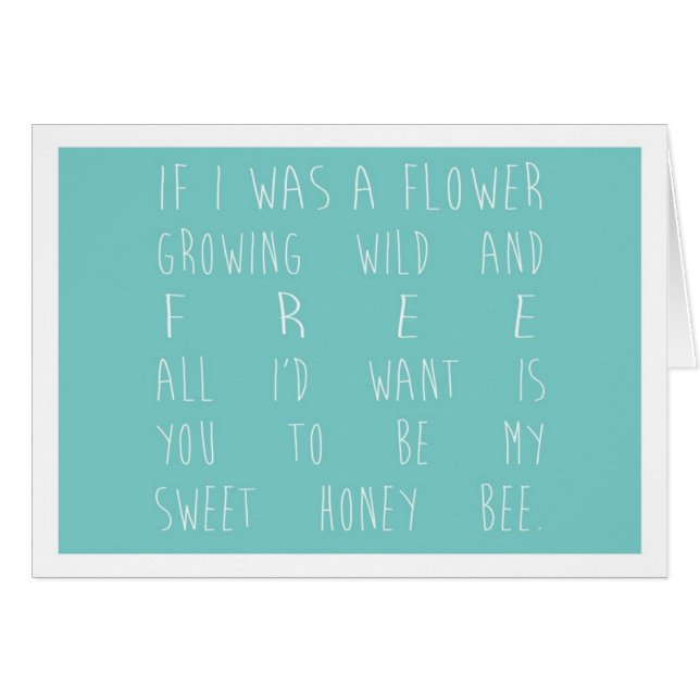 Om jag var en blomma - kricka OBS kort (Framsidan Horizontal)